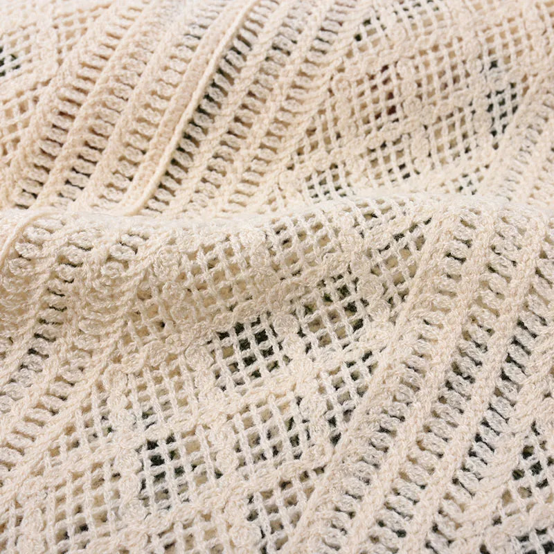 Flower Embroidery Crochet Waistcoat Top Sleeveless Button Front Vest Cardigan Women Spring Summer Vintage Fairycore Cottagecore 250530