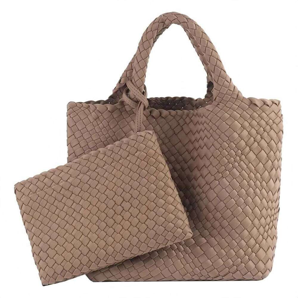 Hot Selling Woven + Purse Neoprene Tote Handbag Fashion Large Shoulder Top-Handle Travel Underarm Shopper Bag For Women Designer Bags