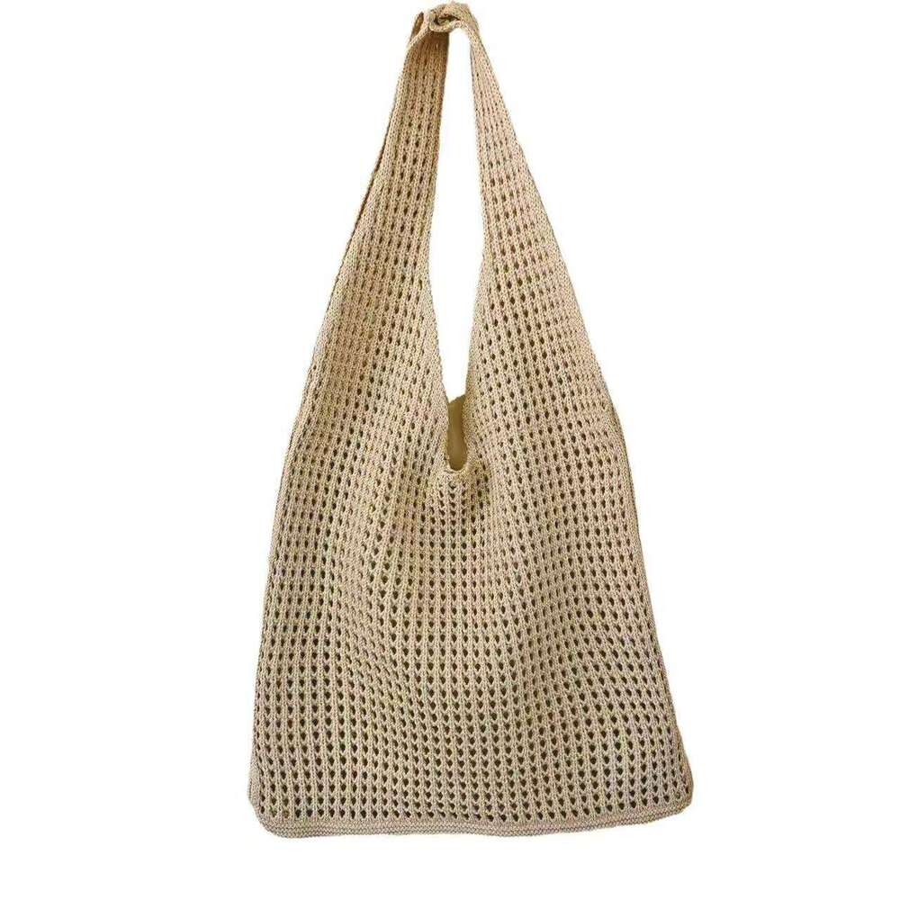 New Korean And Japanese Style Tote Beach Knitted Hollow Shoulder Woven Bag B5