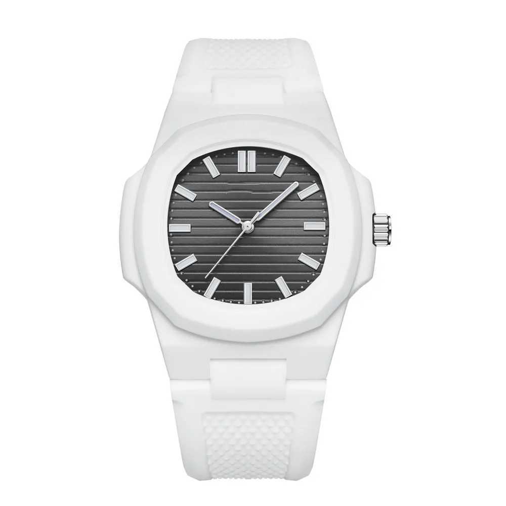 Square Stripe Color Silicone Men Watches Luxury Brand Waterproof Quartz Sport Couple Wristwatch Lover Gifts Watches for Men Y250605