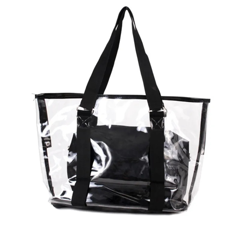 Candy color Transparent Bags Summer Package PVC clear Beach Bag Jelly Crystal Shoulder Women Handbag drop 250605