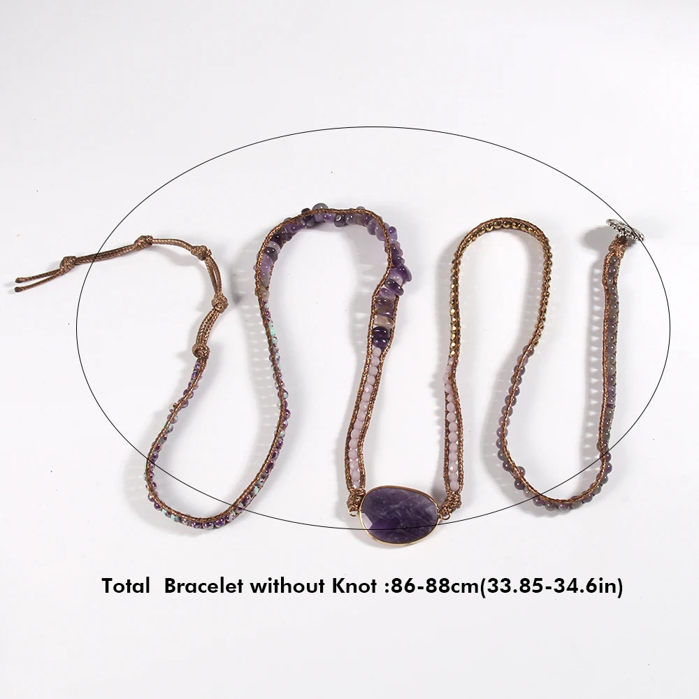 Fashion Handma Bohemian Jewelry Boho Bracelet Mixed Natural Stones Charm 5 Strands Wrap Bracelets Gift 250604