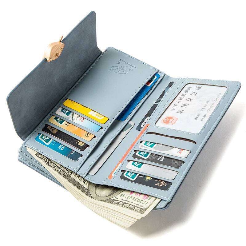 Purse female niche design retro simple long mobile phone bag frosted leaf women's purse new trend all-matching wallet women MASA