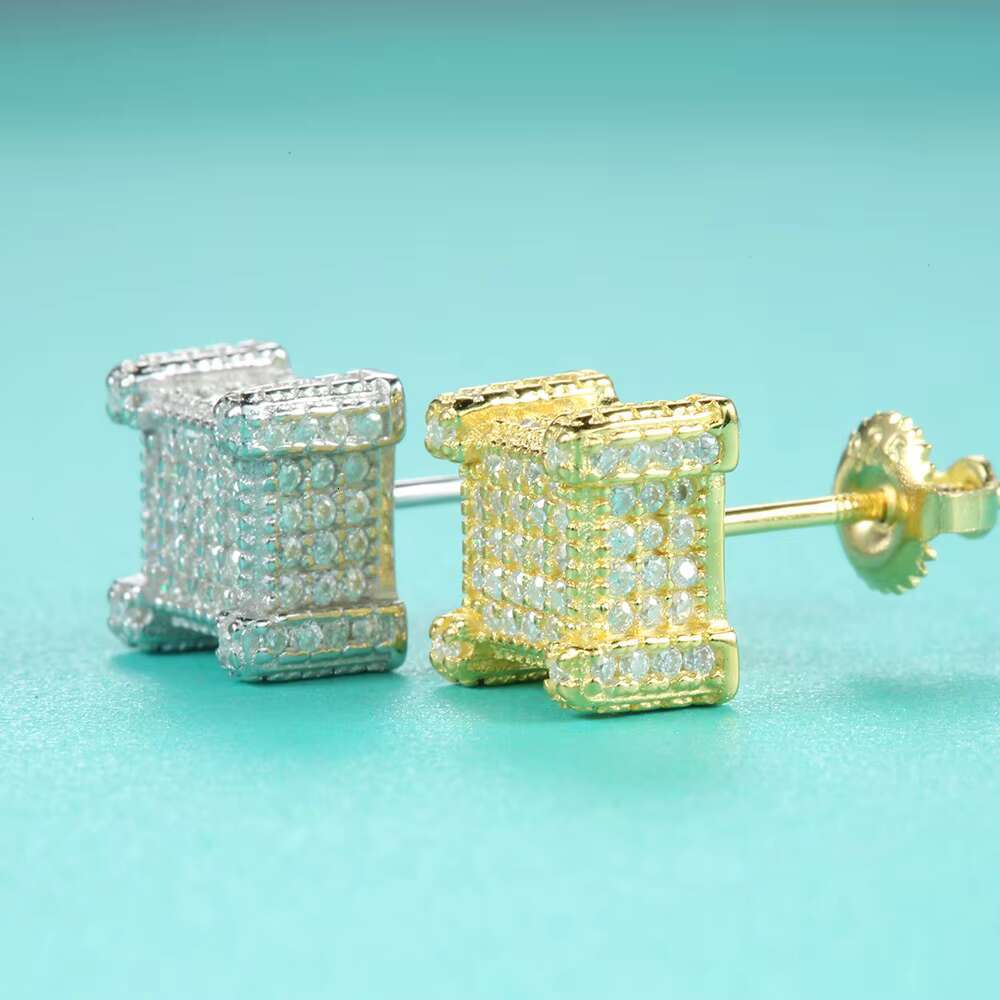 Factory Price VVS Diamond Earring 925 Sterling Silver Hip Hop Earrings for Men Women Pass Tester VVS Moissanite Stud Earrings