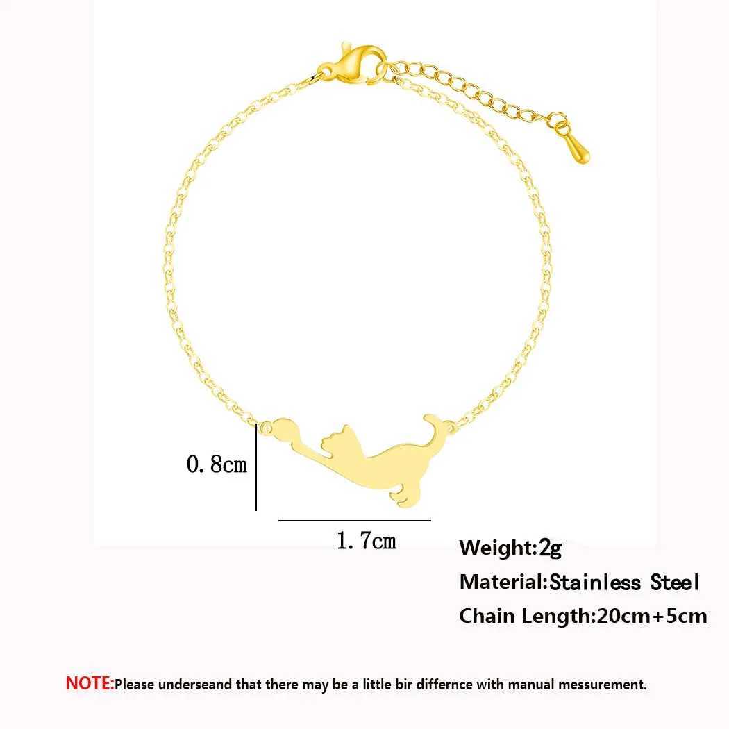 Kinitial Lovely Cat Bracelet Charm Kitty Cat Play With Ball Cute Animal Bangles Bracelets For Women Girls Children Gift Jewelry W250606