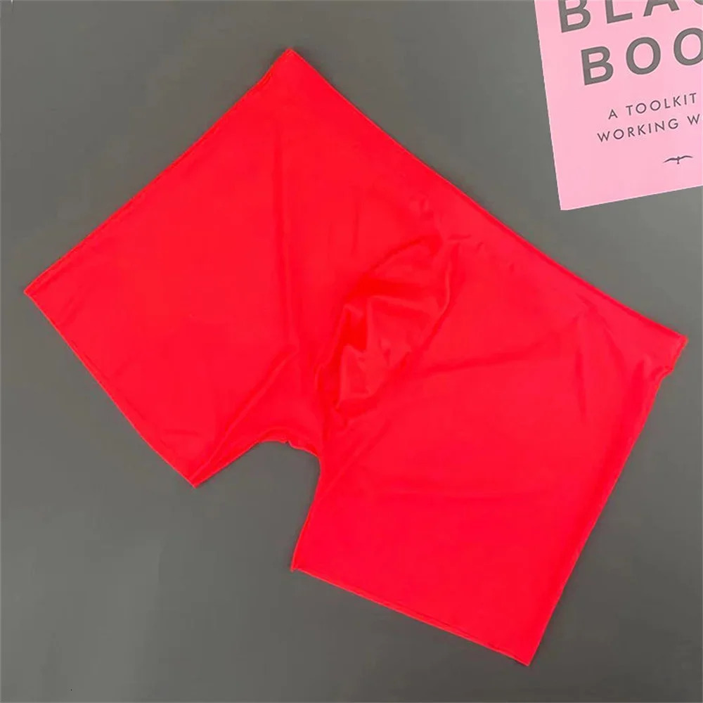 Plus Size Seamless Underwear Men Ice Silk Sexy Solid Male Panties Ultrathin Breathable Boxer Shorts LXXXL 250526