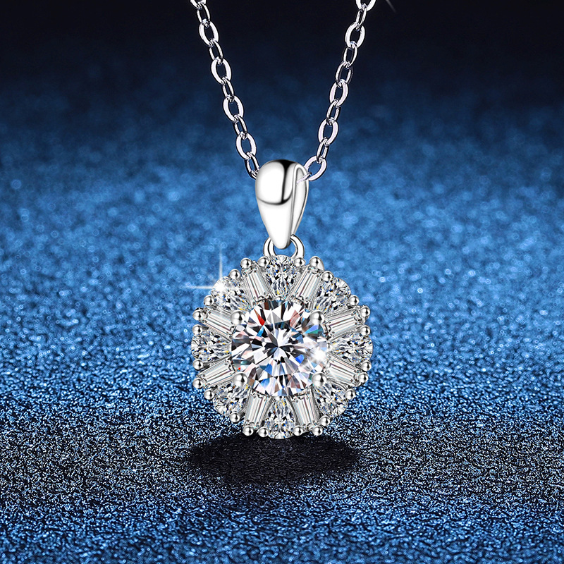 Lavish Bridal or Anniversary Present: Shimmering Moissanite Solitaire Earring & Ring Combo Featuring Radiant Flowers