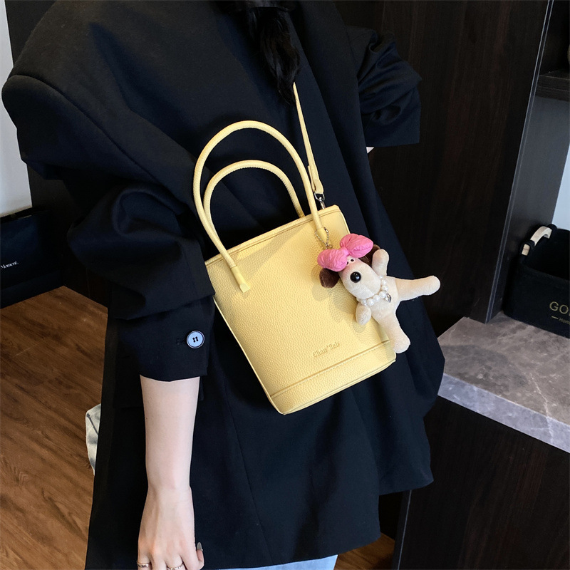designer Korean Style INS Handheld Bucket Bag for Women 2025 New Niche Design Commuter Bag Casual Versatile Crossb