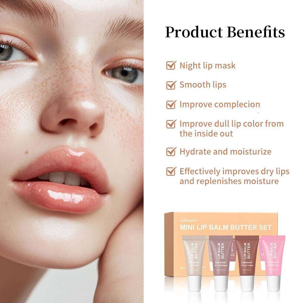 free shipping Summer Butter Mini Lip Balm Travel Kit Buttery Moisturizing Tinted Lip Balm Watery Multi-color Lipstick For All Skin Types