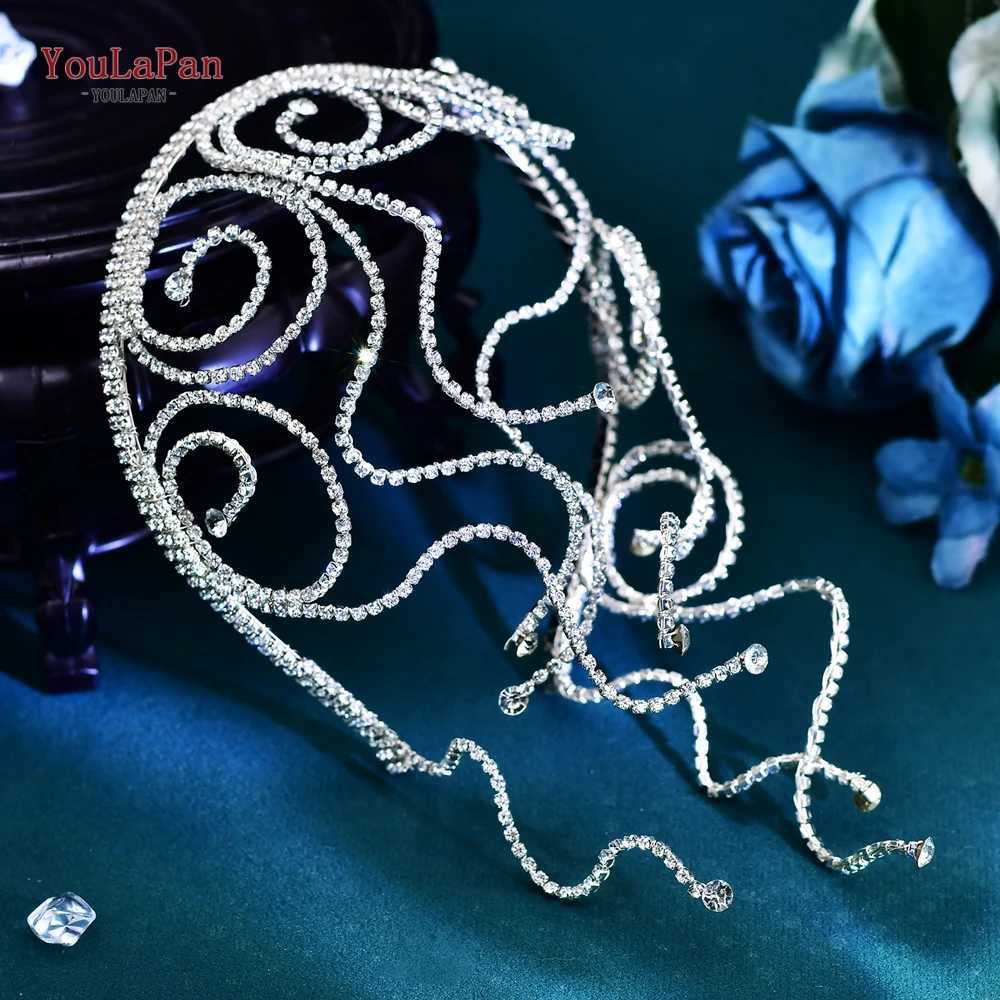 YouLaPan Rhinestone Chain Headband Bridal Wedding Hair Accessories Handmade Irregular Crystal Hair Hoops Bridesmaid Gifts HP620 Z250605