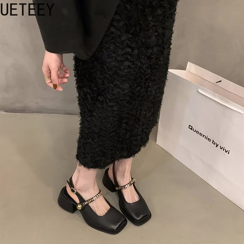 Square Toe Women Mary Jane Shoes Fashion Shallow Shoes Spring Ladies Elegant Party Dress Pumps 250605