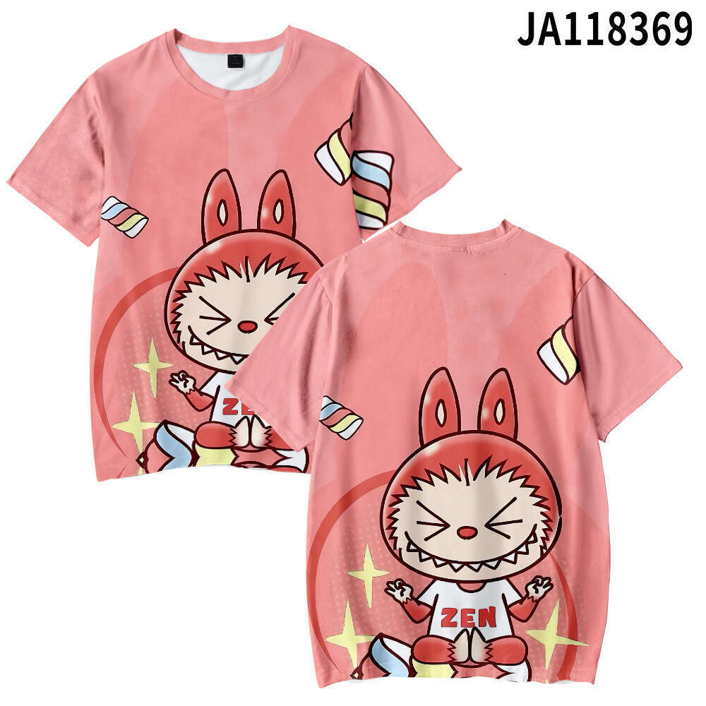 Labubu 2024 New Style Labubu 3D Digital Print Cosplay Short Sleeve