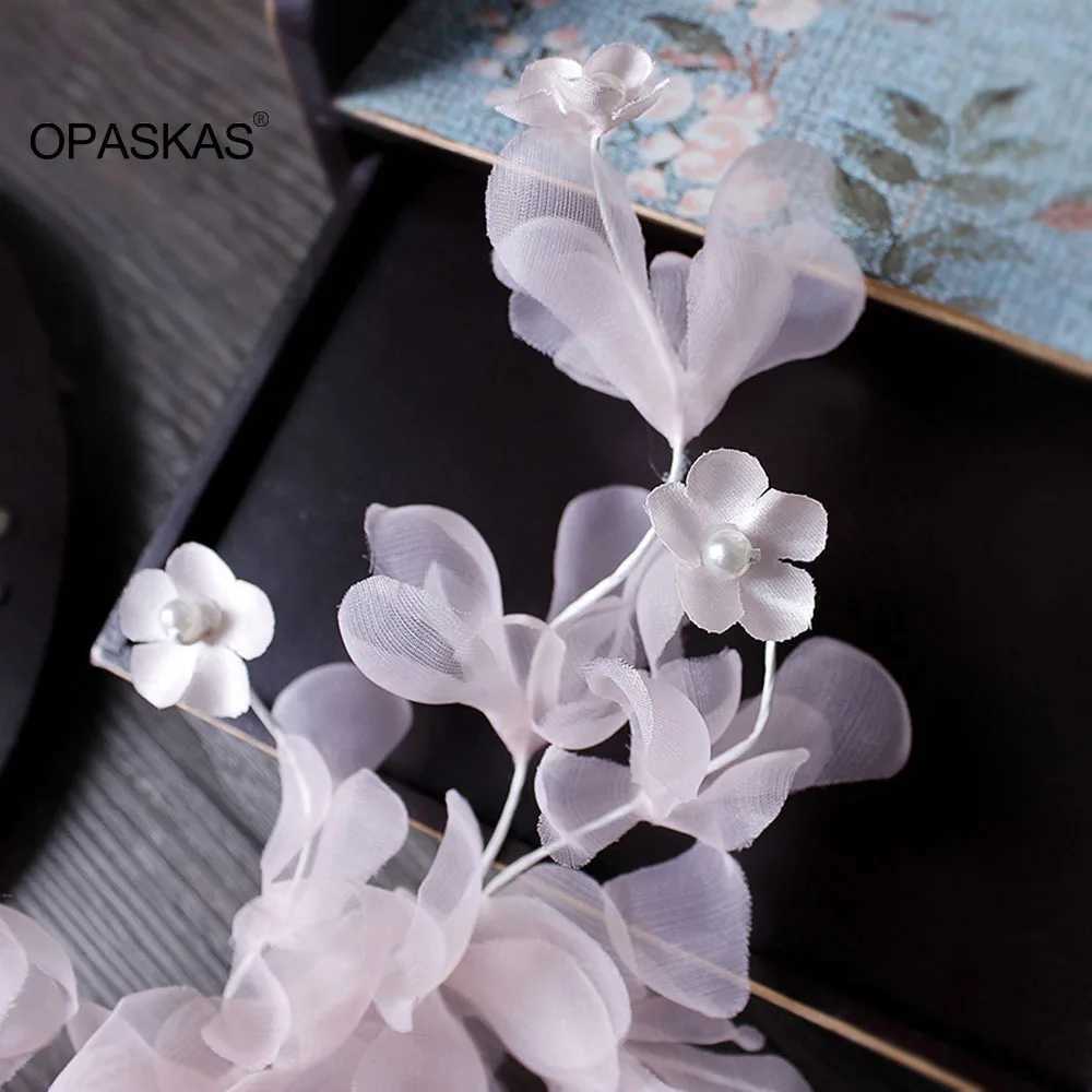 Handmade Hairbands Wedding Hair Accessories For Women Tissue White Flower Pearl Headbands Tiaras Bridal Prom Headpiece Jewelry Z250605