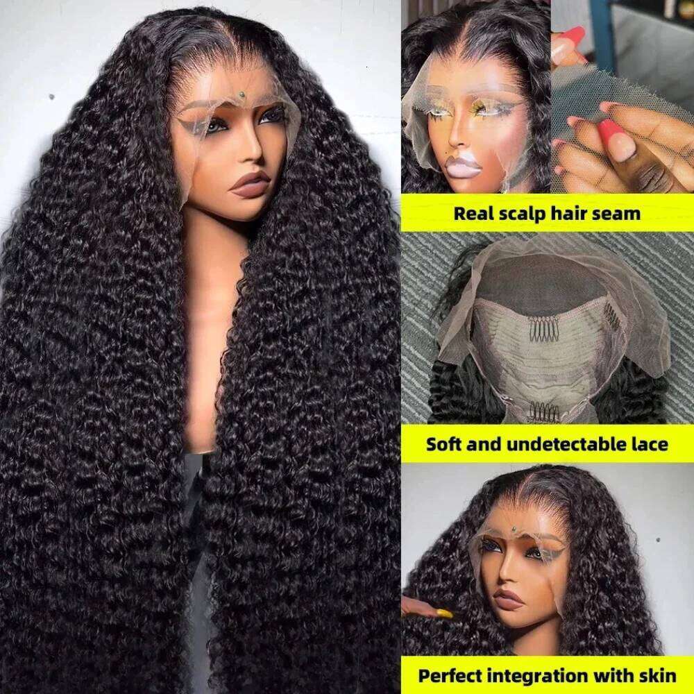 200 Density 13x4 Brazilian 13x6 HD Lace Front Wig Deep Wave Curly Frontal Human Hair Wigs For Black Women