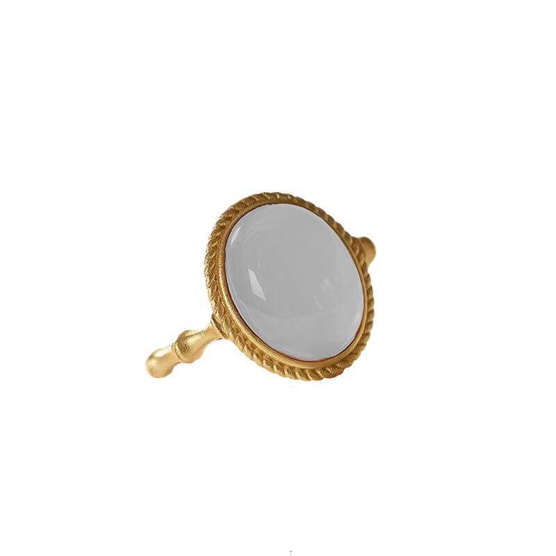 Adjustable Court Style Ring with Gold Plate Finish Featuring Imprinted Amethyst Gemstones for Women