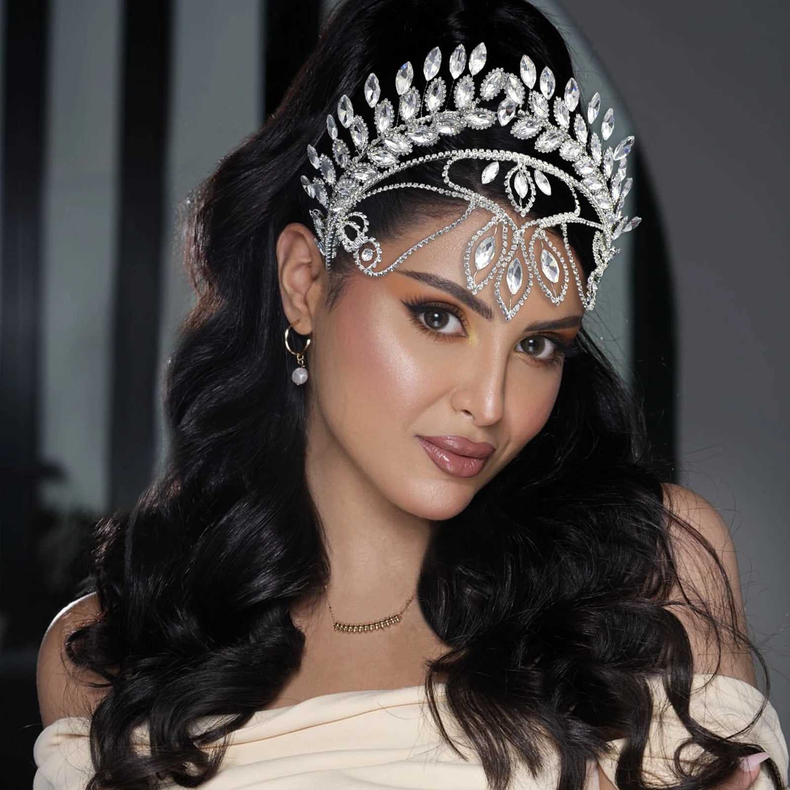 DZ130 Crystal Bridal Headwear Bridesmaid Rhinestone Headband Wedding Tiara Handmade Bridal Hair Accessories Pageant Crown Z250605