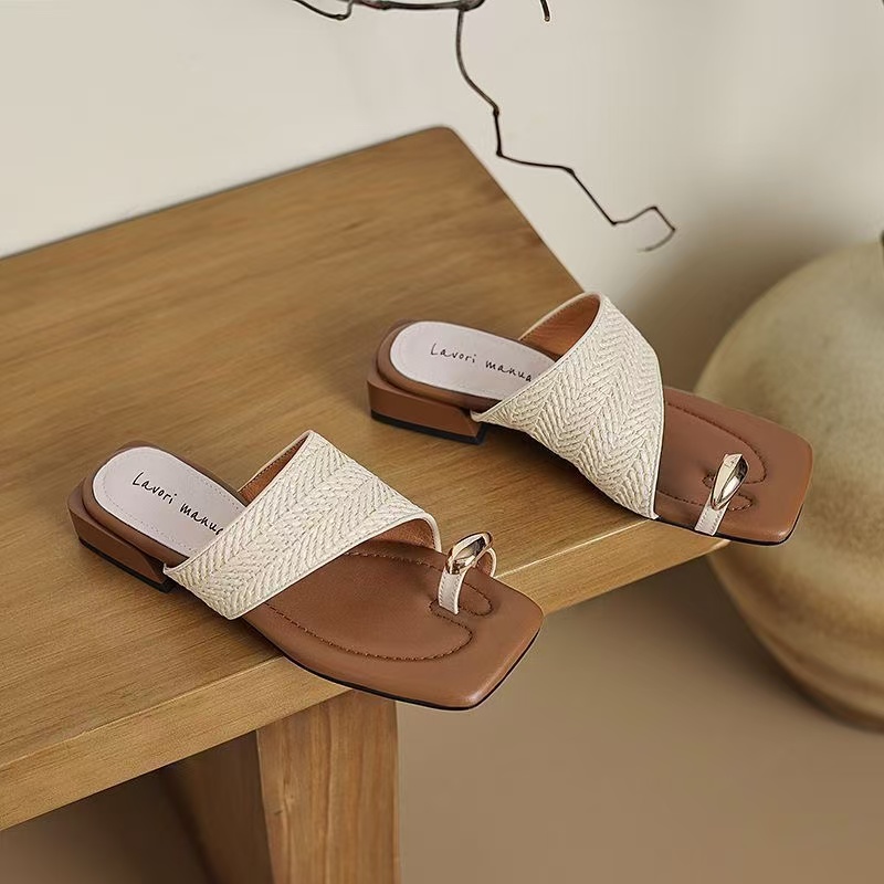 Fashion Lucyever Clip Toe Crystal Sandals Women 2024 Bohemian Style On Platform Sandles Woman Beach Non Slip Flat Sandalias