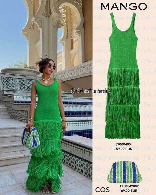 Summer new solid color hem tassel knit camisole dress