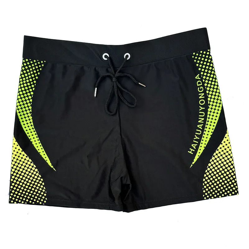 European size Geometric Graphic And Letter Print Mens Swim Trunks With Drawstring Quick Dry And Stretchable Shorts For Summer 250530
