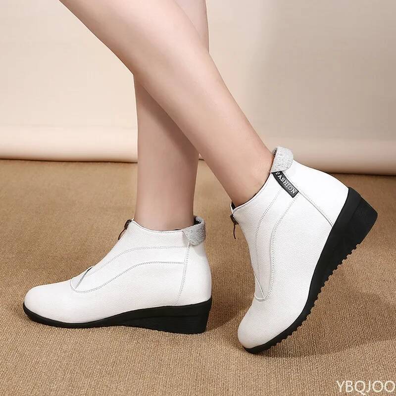 Ddmyoutdoor Snow Boots Wedge Heels Winter Women Warm Fur Casual Zip S Shoes Botas Mujer Outdoor Shoes