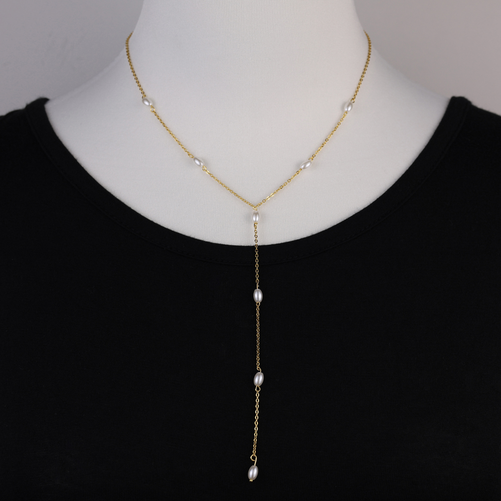 ATJMLADY 2025 NEW design real 925 Sterling Silver Women Pearl Paved Long Chain Drop Pendant Y Shaped Necklaces Fashion Gifts
