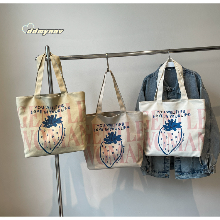 Large Capacity Letter Canvas for Women, Summer New Trendy Fashion Single Shoulder Tote Bag, Outdoor Handheld Shopping Bag ddmynov