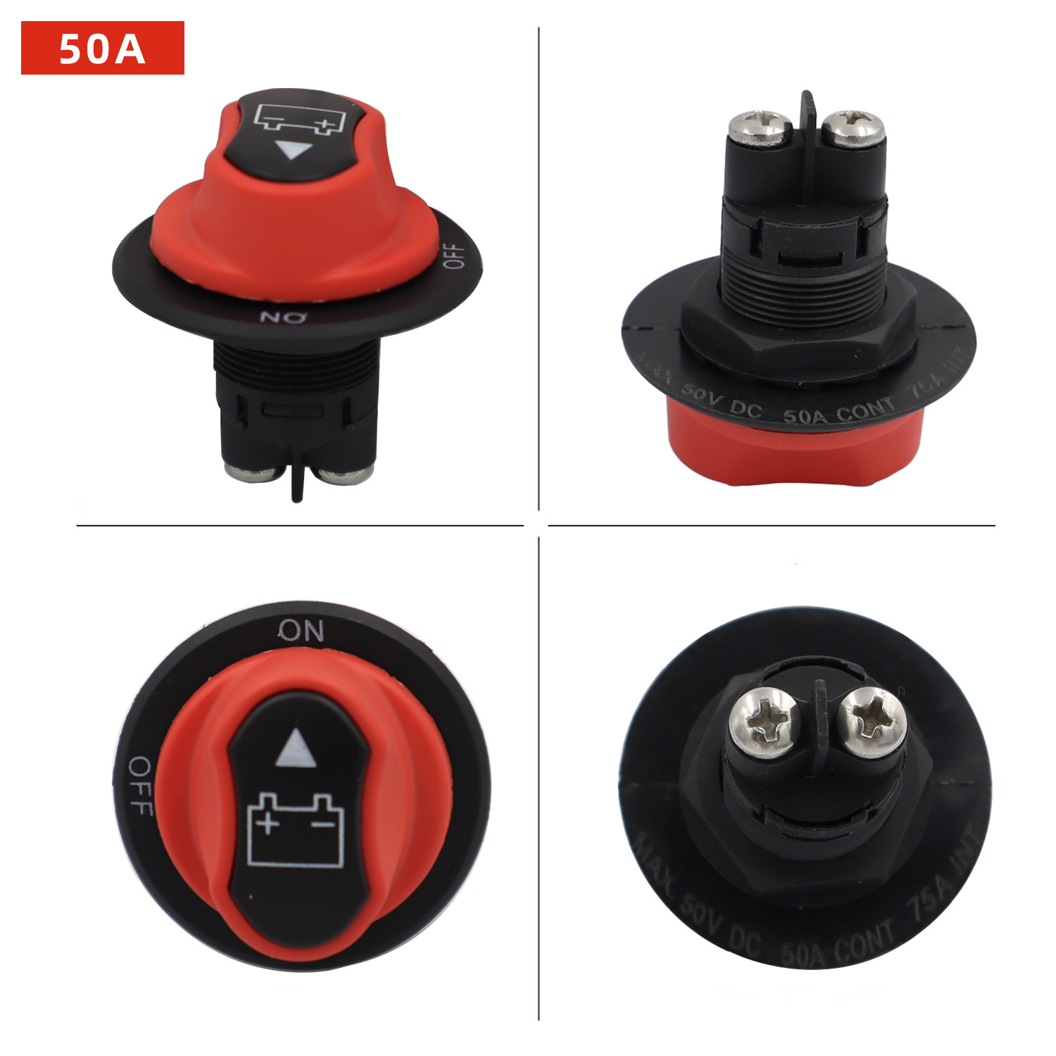 Car Modification Black Old Handle Disconnect Switch Car Current Circuit Protection Knob Control Switch 2pcs Set