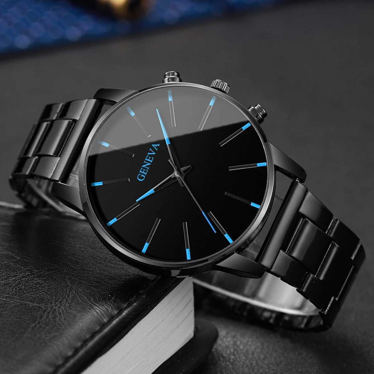 Fashion Men Black Quartz Watch Luxury Men Business Watches Casual Clock Reloj HombreWithout Box Y250605