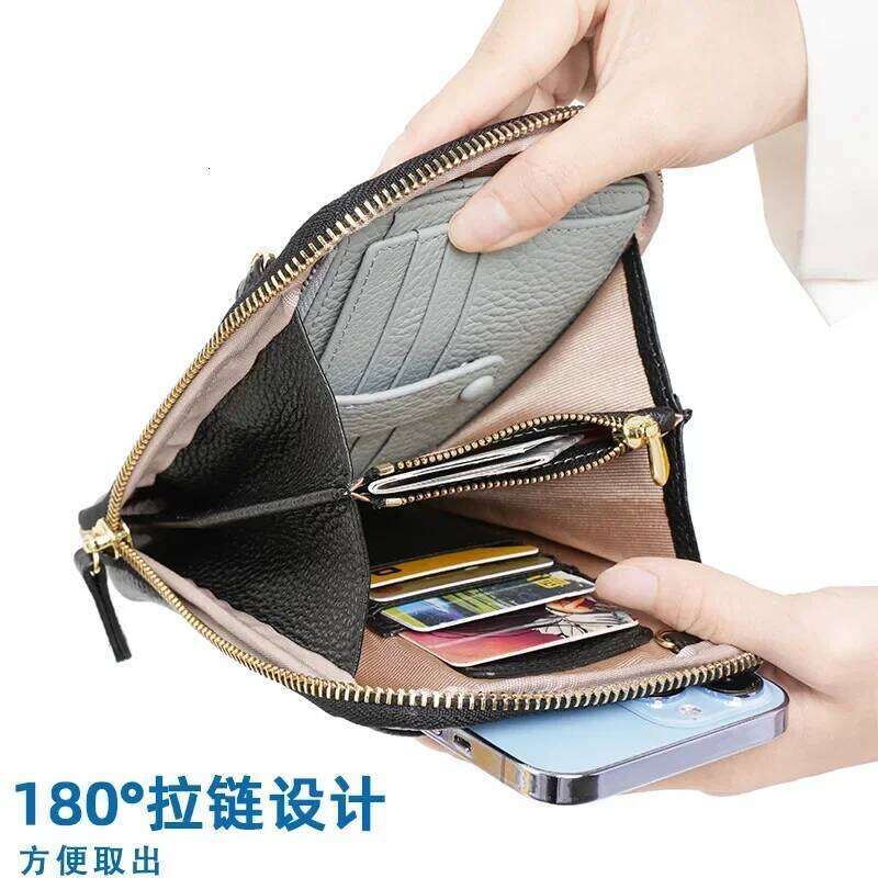 Women Genuine Leather Crossbody All-Match Mini Small Phone Coin Purse Shoulder Bag Multifunctional With Keychain Square Bags