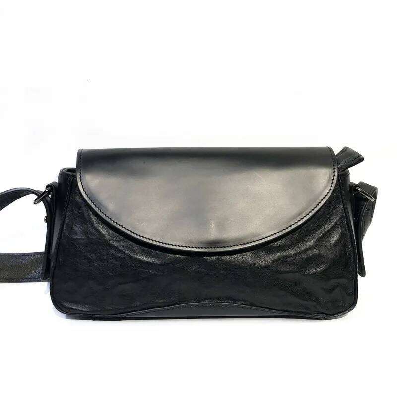 Double Strap Crossbody Women's Bags Vegetable Tanned Sheepskin Handbag Trend Genuine Leather Underarm Shoulder Bag 2025/06/06