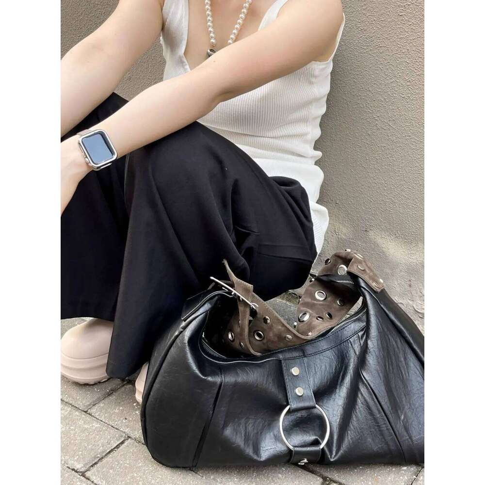 NEW Women Vintage Solid Color Handbags Shoulder Underarm Fashion PU Leather Wide Strap Crossbody Bag
