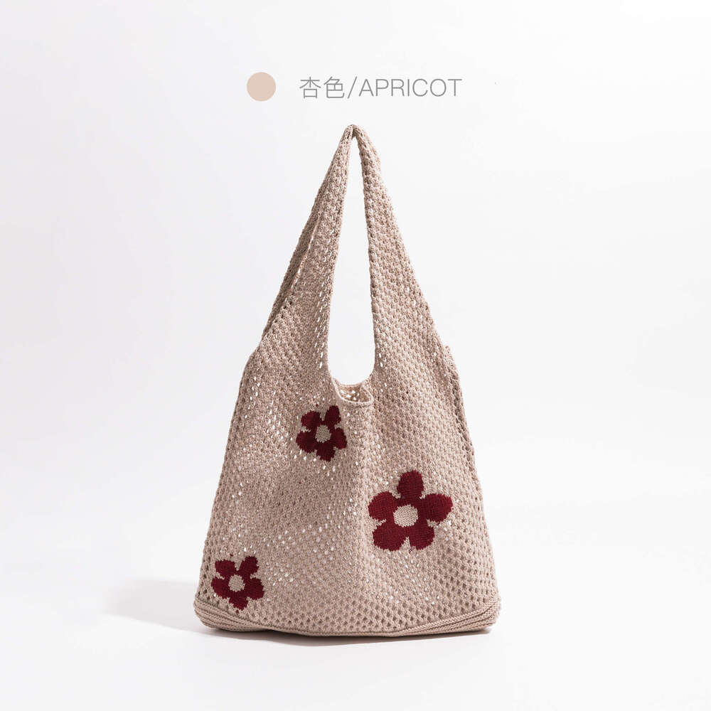 Knitted Summer Versatile Large Capacity Shopping Simple Woven Mesh Hollow Women's Shoulder Bag B5