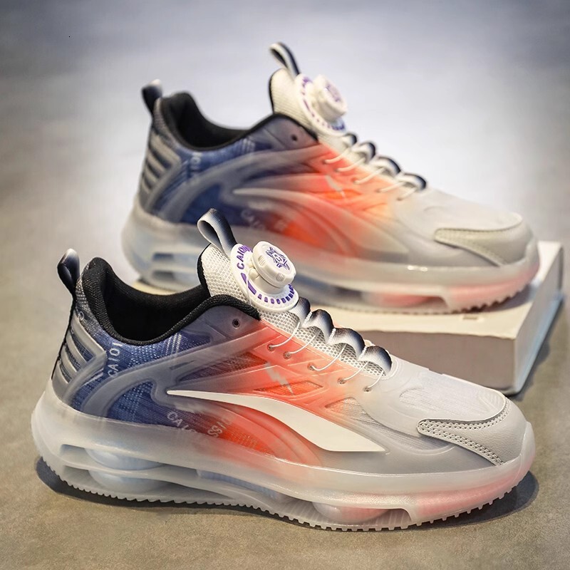 Men's Spring Designer casual shoes Breathable Knob Style Mesh Sneakers Youth Air Cushion Shock Absorption Running Dad Shoes