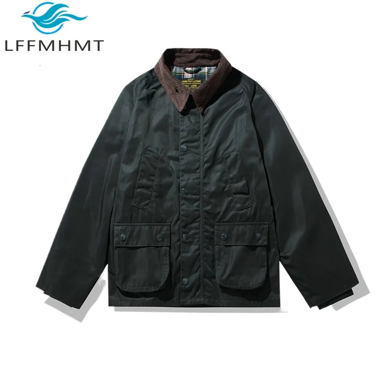 Waterproof Waxed Jacket for Men Winter Fashion Good Quality Heavyweight Multi-pocket Cargo Trench Coats Outdoor Casual Warm Tops 250605