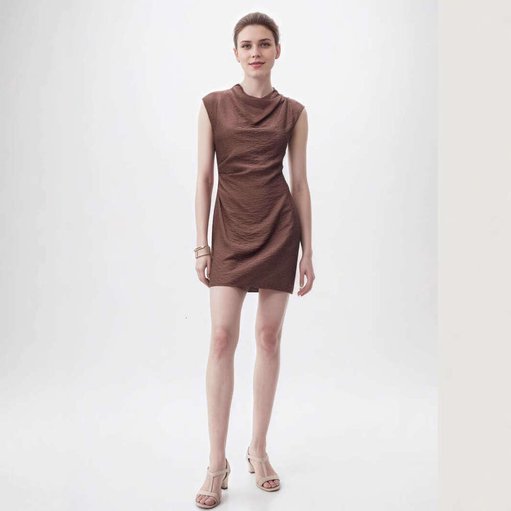 Women's clothing 2025 fashion temperament waist cinching slim fit short dress sleeveless new style