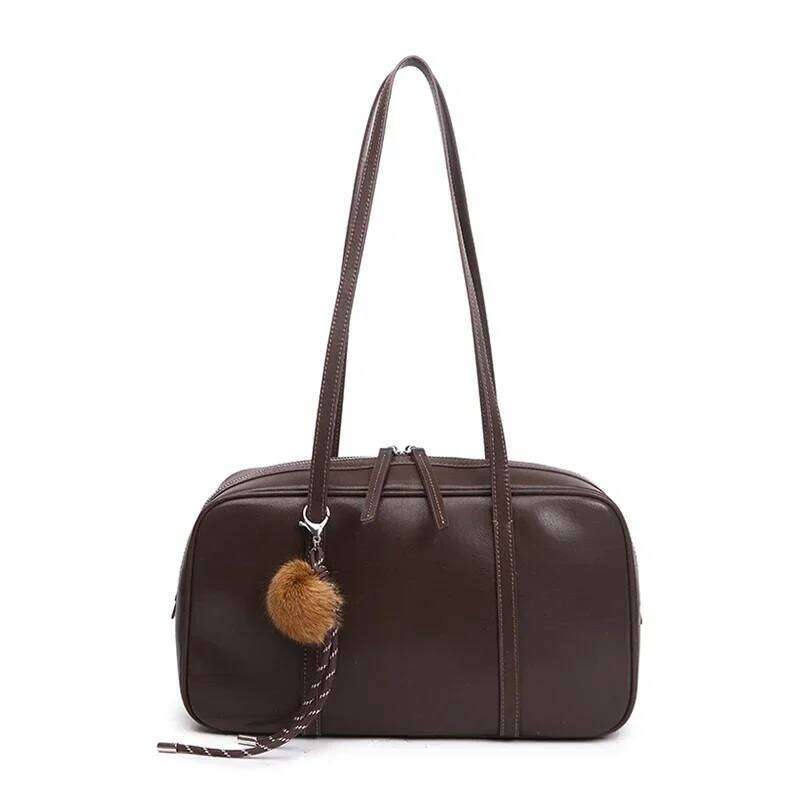 Designer Bags 2025 Women's Cow Genuine Leather Shoulder Bags Ladies Fashion Designer Handbags Female Retro Commute Boston Cowhide Handbag Luxury 