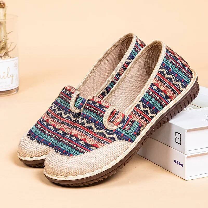 Ddmyoutdoor Summer New Women S Fashion Ethnic Style Linen Breathable Comfort Soft Sole Casual Shoes For Zapatos De Mujer Outdoor Shoes
