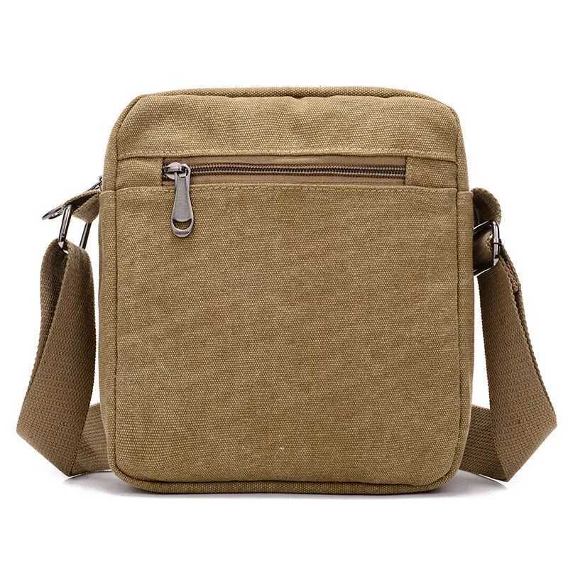 Mens Casual Style Canvas Shoulder Messenger Bags Multi-pocket with lid Handbag Crossbody Flap Bag For Man Business Sling Bag M250606