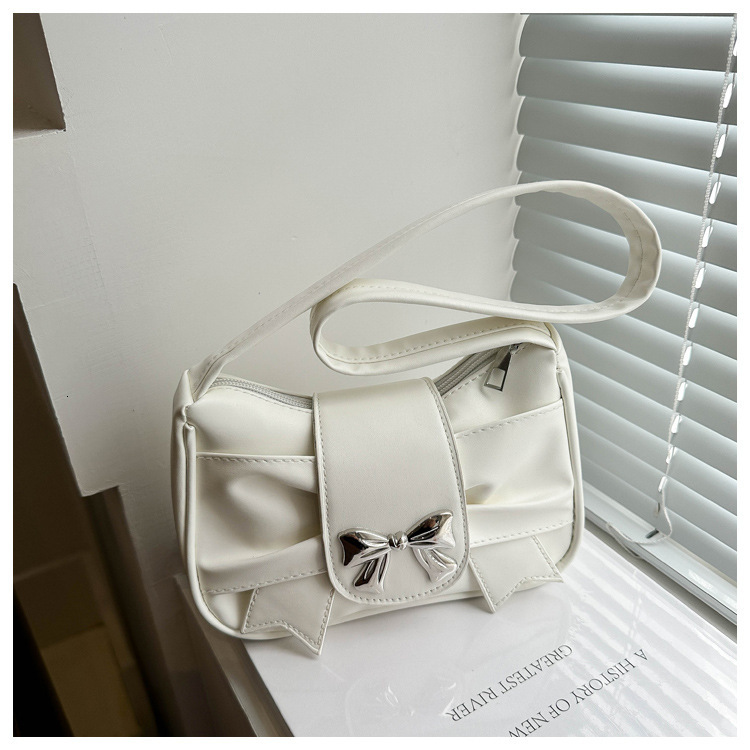 designer Bowknot Trendy Underarm Small Square Bag 2025 New Korean Style Single Shoulder Handbag Women's Bag Foreign Trade Cross-border Dropshippi