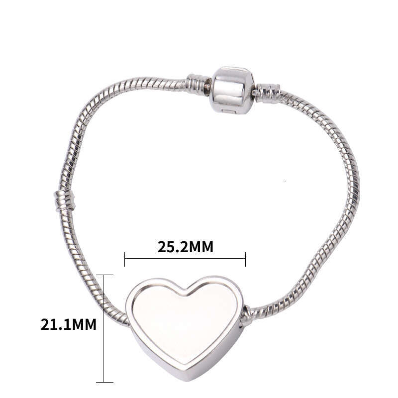 Heart-Shaped Heat Transferred Open Endbracelets for DIY Jewelry Making