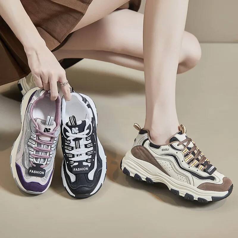 Ddmyoutdoor Spring Platform Sneakers Women S Anti Skid Round Toe Vulcanize Shoes T Shaped Strap Ladies Breathable Trendy Casual Outdoor Shoes