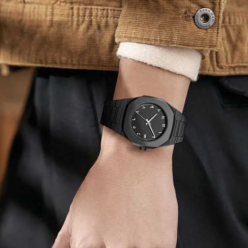 Mens Fashion Large Dial Watch Simple Mens Business Plastic Strap Quartz Watch Mens Leisure Clock Relogio Masculino Y250605