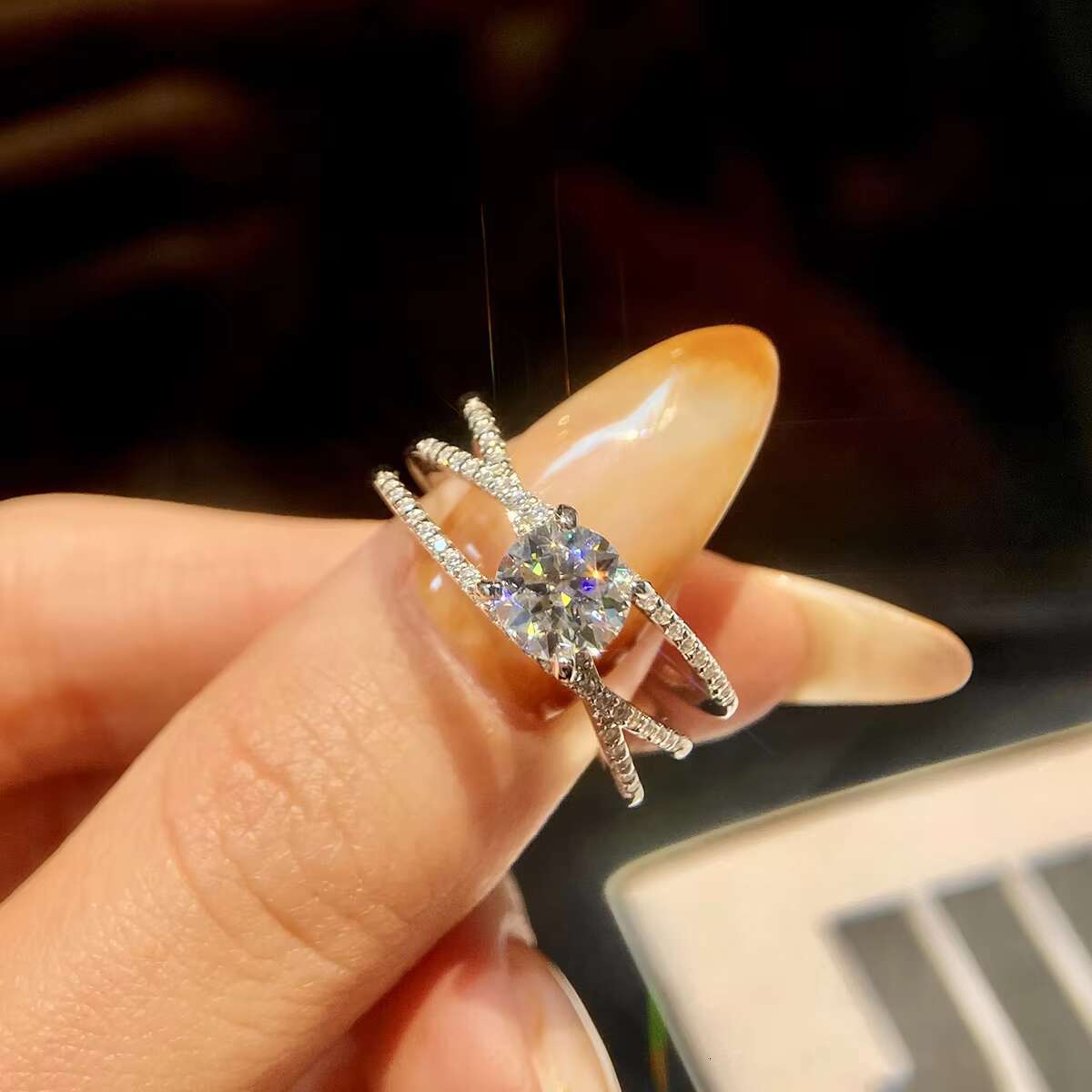 GRA Luxury Moissanite Diamond 1 2 3 5 Ct Gemstones Twisted Ring for Women 925 Sterling Silver Wedding Band Ring Fine Jewelry