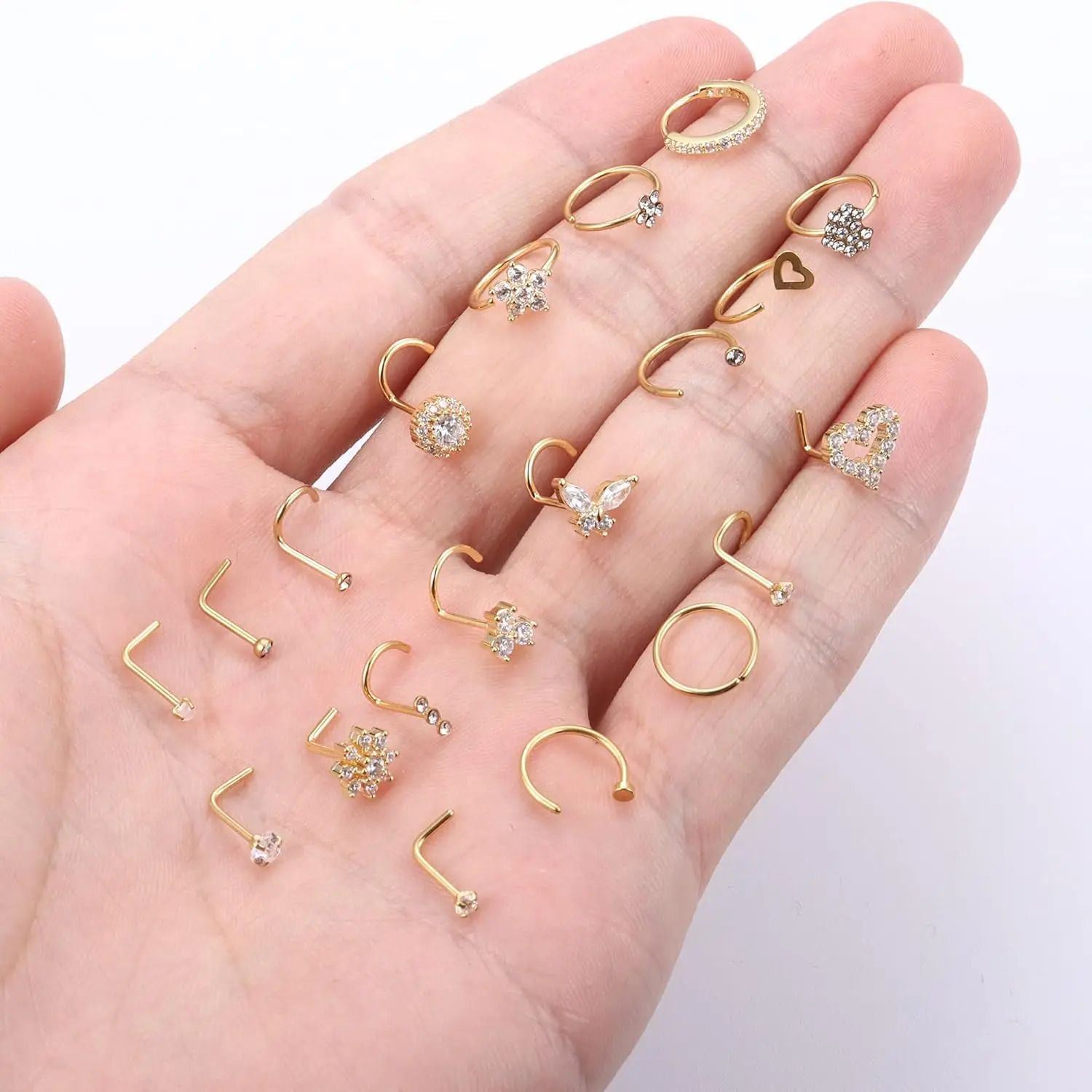 Bobisty Nose Ring Stainless Steel Nose Piercing Stud Septum Rings Lip Rings for Women Men 250605