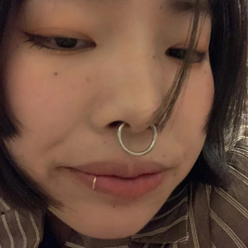 Nose Rings Septum Piercing Clicker Nose Hoops Piercings Hinged Segment Rings Helix Piercing Unisex Body Jewelry Earring 250605