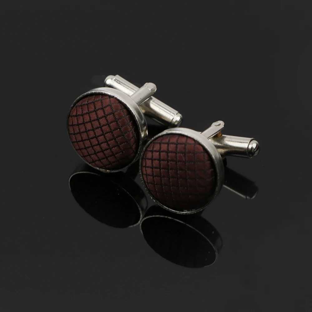 Classic Solid Color Plaid Cufflinks For Men High Quality Cufflinks Unique Wedding Groom Shirt Suit Collar Jewelry Accessories W250606