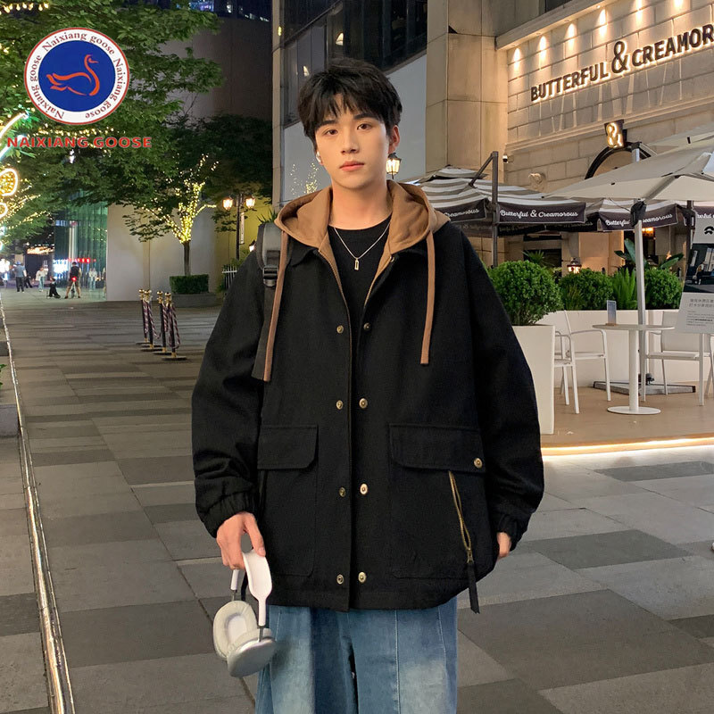 Ddmyoutdoortwo Piece Jacket For In Spring And Autumn Loose Plus Size Trendy Brand Hooded Workwear Jacket Outdoor Windproof Men Jogging Suit