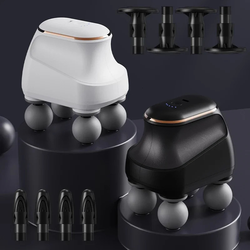 Portable Fascia Gun Muscle Massager Gun Four-head High Frequency Neck Shoulder Waist Massage Machine Professional Fascia Massage 250605