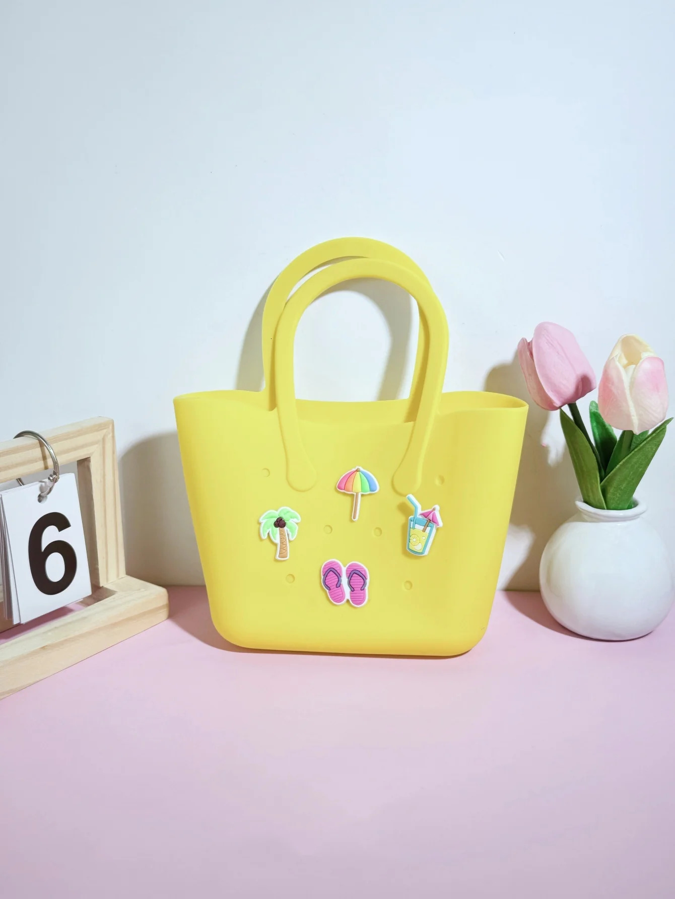 1 piece of silicone hole bag DIY parentchild handbag storage hollow mobile phone beach mother and baby b 250605