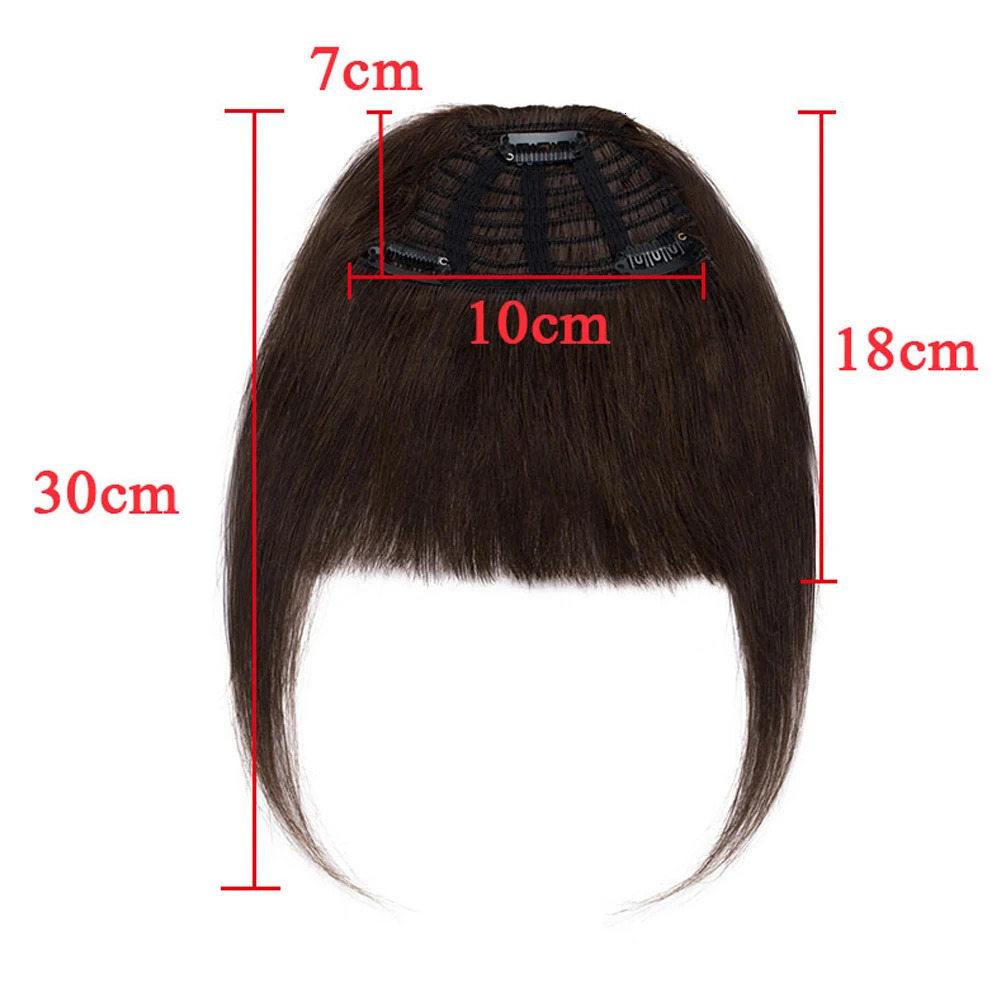 SEGO 25g Clip in Bangs 100% Human Hair Bangs Fringe Thick Blunt with Temples Real Hair Piece for Women 3 Clips Hairpiece 250529